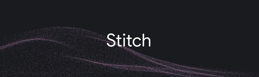 Stitch logo above a flowing purple wave