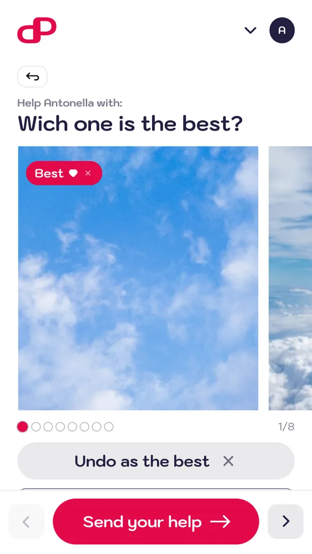 Photo marked as the best, ready to send