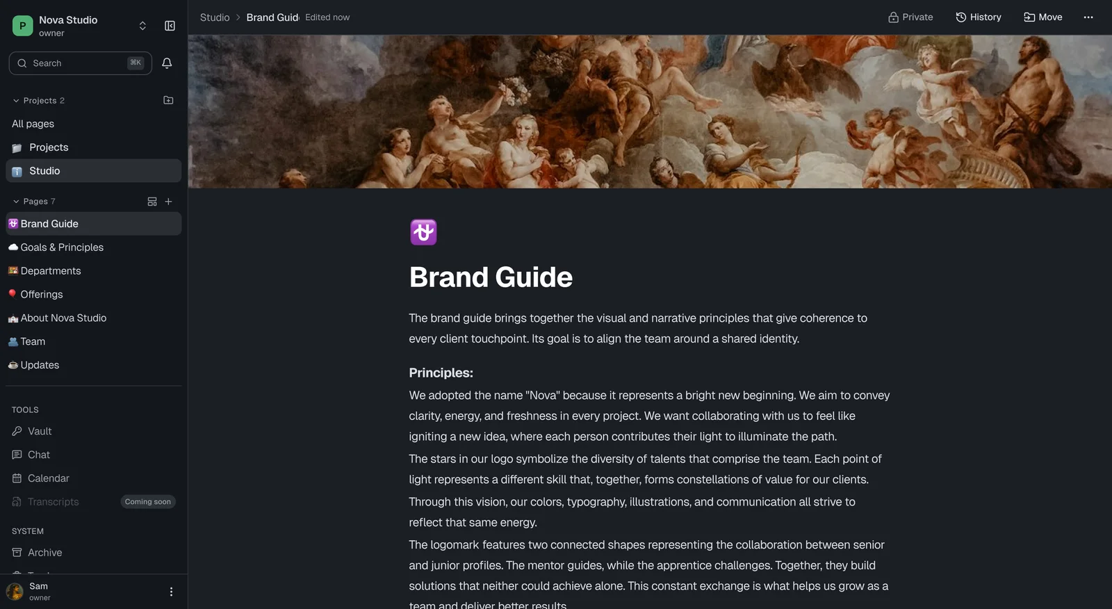 Tropos: página Brand Guide con cover